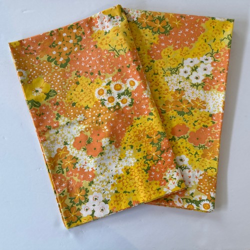 Vintage Fashion Manor Penn Prest Orange Yellow Pillowcases Lot Of 2