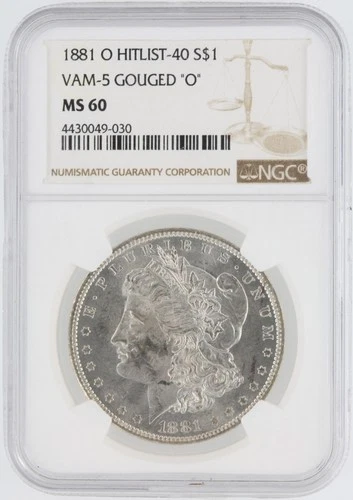 1881-O Morgan Silver Dollar NGC MS60 S$1 New Orleans Minted No Reserve
