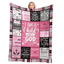 Christian Gifts for Women, I Am a Child of God Throw Blanket, Multicolor