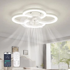 Low Profile Ceiling Fans with Lights and Remote, Fandelier Ceiling Fan Flush ...