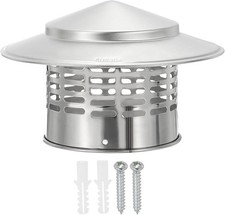 PATIKIL 6" Chimney Cap 304 Stainless Steel Round Cover with Screws