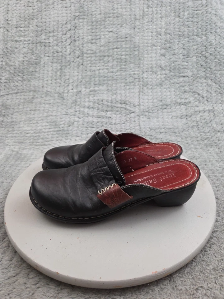 Josef Seibel Women’s Size 39 / 8.5 Black Leather Mule Clogs | Comfort Slip-On - Image 2 of 4