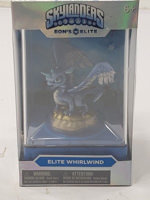 Skylanders Trap Team Eon's Elite Whirlwind Figure Card Stickers Collectors Case