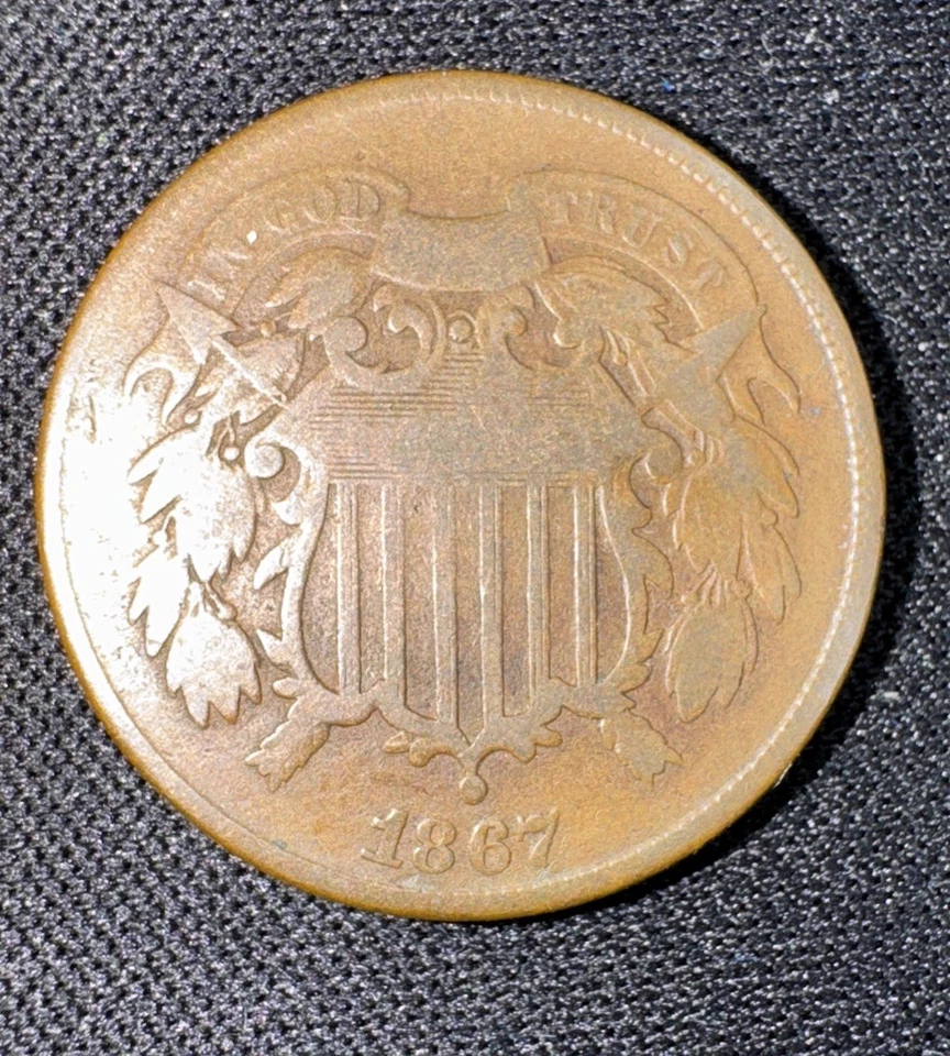 1867 Two Cent Piece 2c Nice Type Coin - Image 4 of 4