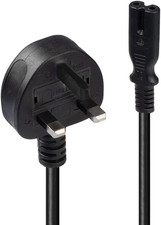 Image of LINDY 3 M UK 3 Pin Plug to IEC C7 Mains Power Cable - Black