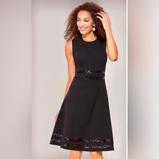 R&M Richards Women's Little Black Perfect Cocktail Dress Fit & Flare Size 10