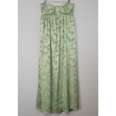 Lulus Danalia Sage Floral Burnout Strapless Maxi Dress size M Wedding Fairy New