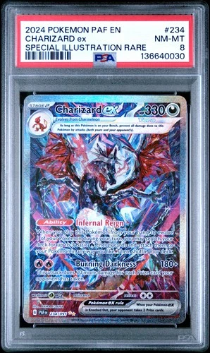 2024 POKEMON PALDEAN FATES SPECIAL ILLUSTRATION RARE #234 CHARIZARD EX PSA 8