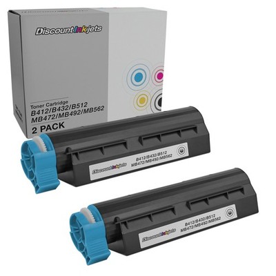 DI Comp 45807105 Toner for OKI Okidata B412 B432 B512 MB472 MB492 Black HY 2-PK