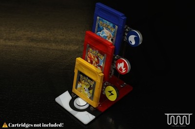 Acryl Display Ständer für 3 Nintendo Game Boy Kassetten Pokémon Motiv