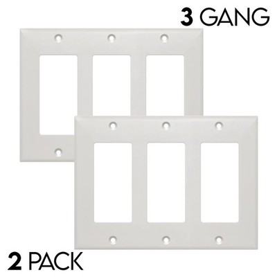 2 Pack Wall Plate Decorator Switch Wallplate Outlet Cover 1 2 3 Gang White