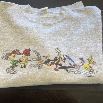 Large TM 1993 Looney Tunes Crewneck Sweater Unisex Embroidered Pullover
