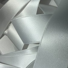 BRIDAL WHITE IVORY BLACK SWISS Premium Double Face Satin Ribbon - 27 Yard Spool