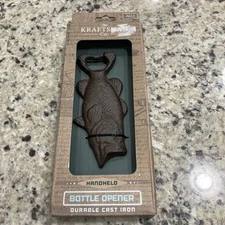 The KraftsMan Co Handheld Durable Cast Iron Fish Bottle Opener New In Box