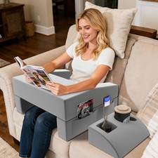 Reading Pillow for Gaming Large Lap Desk for Laptop with Back Arm Rest  Cup Hol