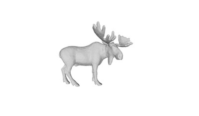Printle Animal Bull Moose--Standing Wildlife Forest Figure for Diorama Train Set
