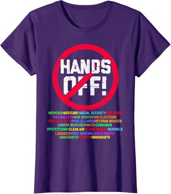 Hands Off Protest Social Security April 5 America Us Ladies' Crewneck T-Shirt