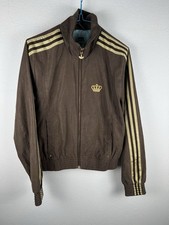 Adidas x Missy Elliott Track Jacket Women Size XS Streetwear Rare Brown/Gold Zip
