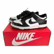 BOYS GRADE SCHOOL NIKE DUNK LOW BIG WHITE/BLACK-WHITE CW1590-100-SIZE 3.5YW/ Box