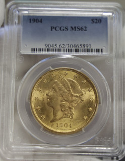 1904 US $20 Liberty Double Eagle PCGS MS62