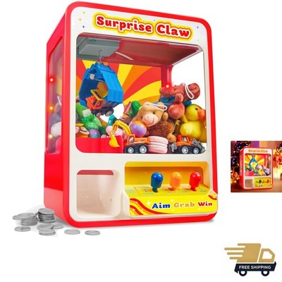 Claw Machine Arcade Toy with LED Light & Adjustable Sound, Rechargable Dispen...