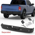 Rear Bumper For 09-18 Dodge Ram 2010-2012 2500 3500 w/ Sensor w/o Dual Exhaust