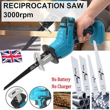 Cordless Electric Reciprocating Saw Garden +4 Blades Wood Cutting Pruning Saw UK