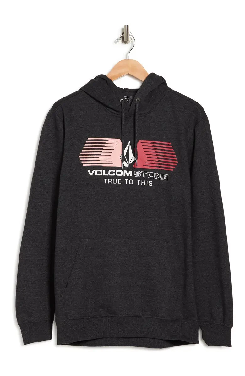 NWT 55 VOLCOM HOODIE Men s Roundabout PO FLEECE Grey Sweatshirt VOLCOM STONE S