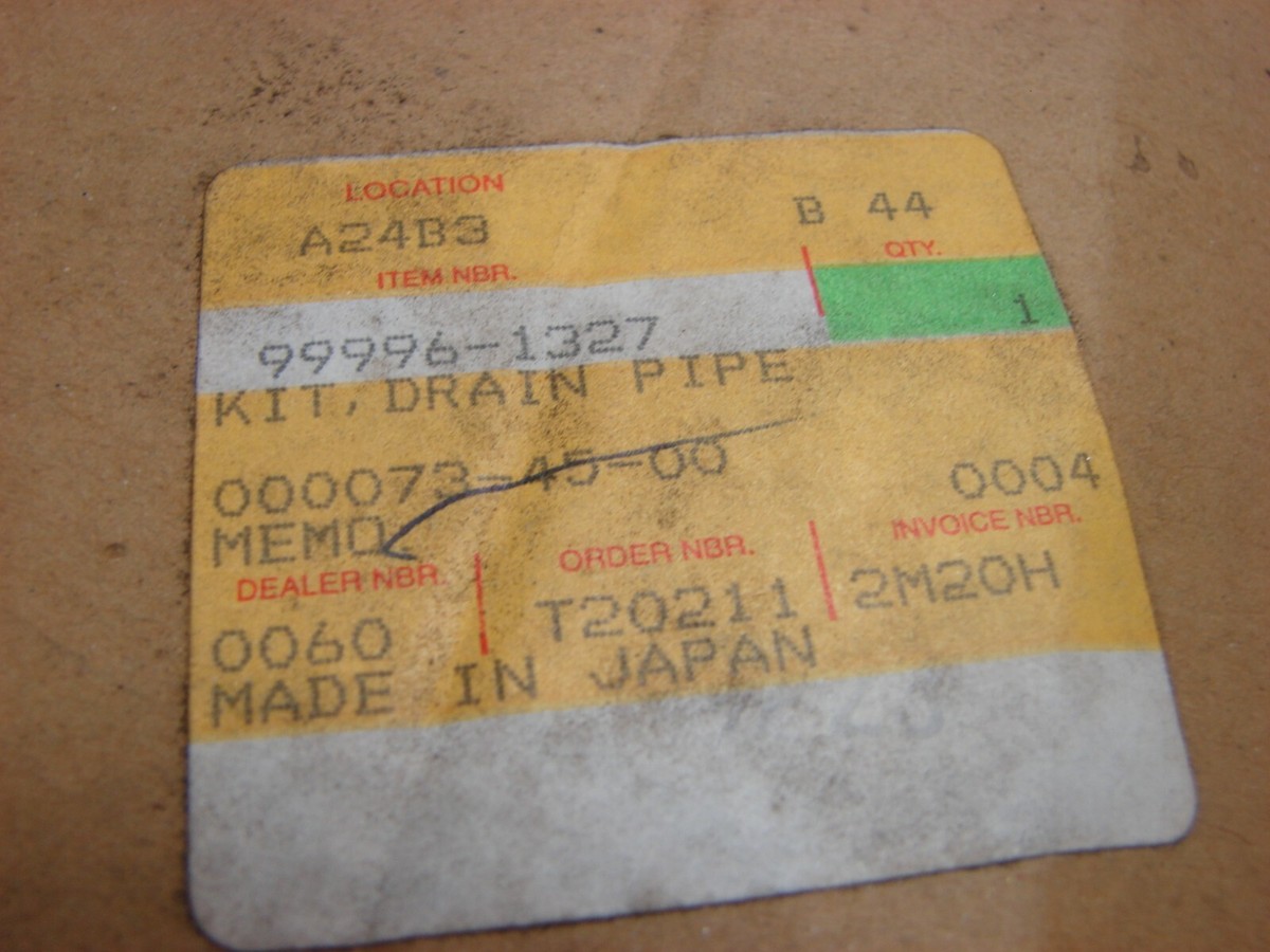 NOS Kawasaki Motorcycle VN1500 ZX1200 Drain Pipe Kit OEM 99996