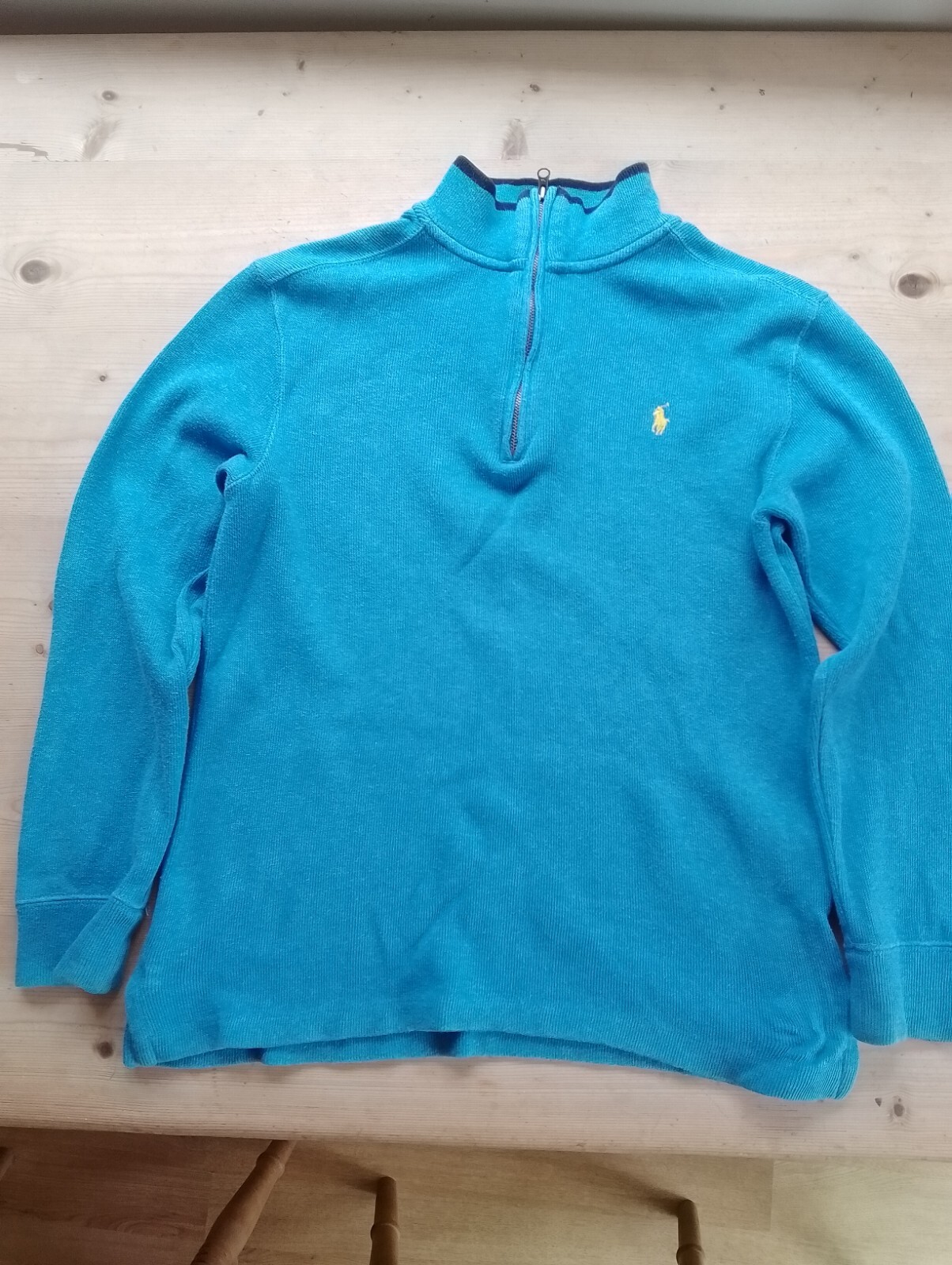 Polo Ralph Lauren Maglione adolescenti unisex blu pima cotone giallo pony felpa