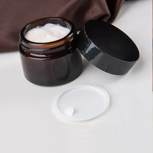 Glass Amber Cosmetic Cream Bottle Lip Balm Container Jar Pots Makeup Boxes UK - Picture 5 of 8