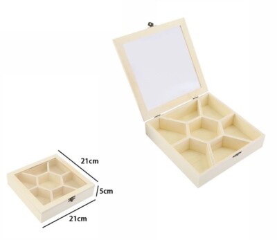Schmuckkästchen aus Holz mit Pinnwand 7-Sitzer Fächer Vitrine 74028a dfh