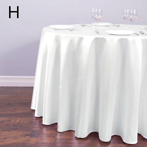 Round Table Cloth Cover Satin Tablecloth Wedding Birthday Banquet Table Decor - Picture 9 of 31