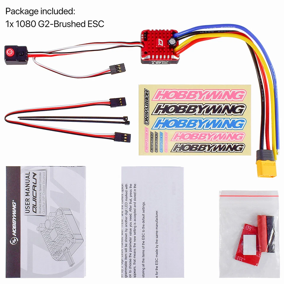HobbyWing QuicRun 1080 G2 80A Brushed ESC Program Card for 1/8 1/10 RC Crawler - Image 2 of 4