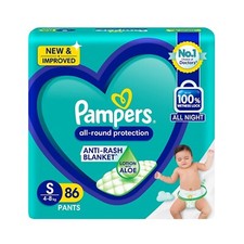 Pampers All round Protection Pants, Small size baby diapers 4-8kg , 86 Count