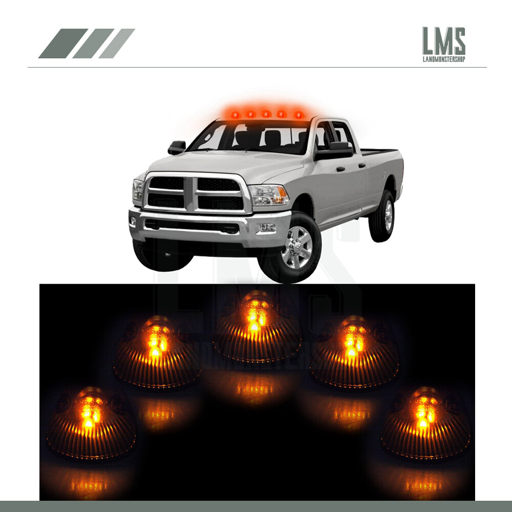 5Pcs T10 Amber 5050 LED Smoke Cab Marker Lights for Dodge Ford Trucks