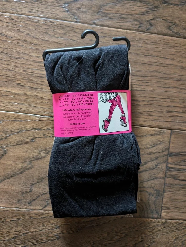 Paquete de 2 pares de mallas opacas lisas Betsey Johnson para mujer, negras y tostadas (desnudas), S/M Foto 2 de 2