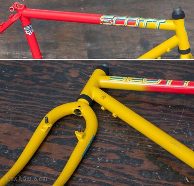 SCOTT マウンテンバイクフレーム 1908 イエロー Vintage Scott Sawtooth Old School Mountain Bike FRAME FORK Shimano