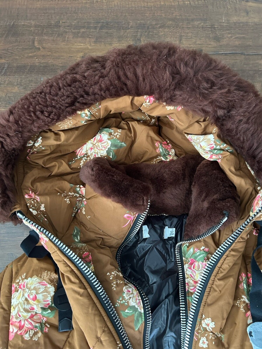 Coach Brown Winter Puffer Floral Print Coat | eBay