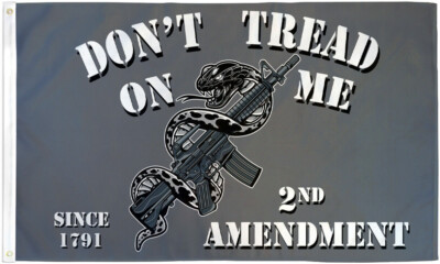 2nd Amendment Gadsden Flag 3x5ft Gun Rights Don't Tread on Me Flag 100D FABRIC