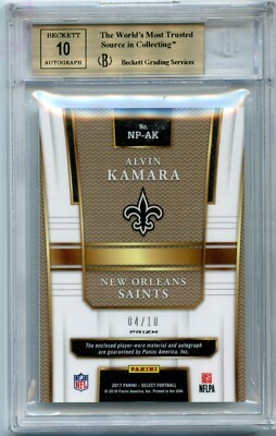 SALE☆激レアBP-2aゴールド☆トミー☆ハンドルアウト！☆ラージアイパッチ！ ALVIN KAMARA 2017 Panini Select GOLD RPA Rookie /10 Patch Auto BGS