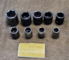 9 Proto Professional Impact Socket Set 1-1/8" to 9/16" 7430H Drive Sae Tool USA