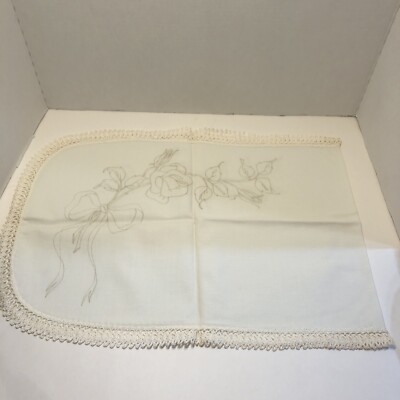 Artex Roses Roses Dresser Scarf Roses Artex Stamped Linen Paint Embroidery Table ...
