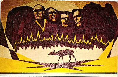 Vintage Postcard- Mt. Rushmore at the Corn Palace, Mitchell, SD UnPost 1960