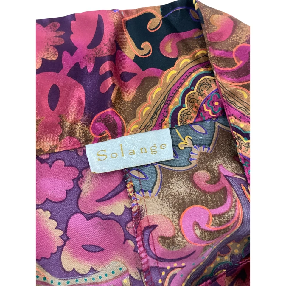 Camisa para dormir Solange para mujer multicolor cachemira satinada manga corta cambio boho XL Foto 3 de 4