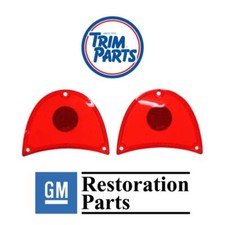 1957 Full-Size Chevrolet Red Tail Light Lamp Lens Lense Pair GM Made in USA NEW
