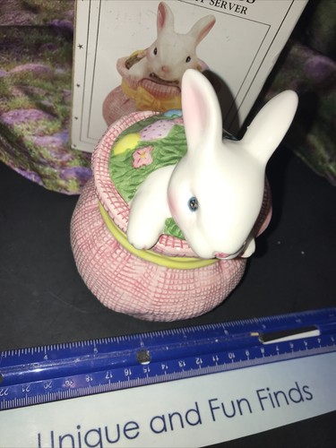 Scotts Collectibles, Easter Bunny, Sweet Treat Server Jar & Lid EUC - Picture 4 of 6
