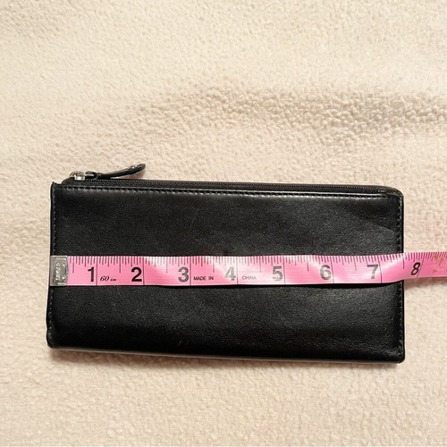 Cartera Sobre Coach Alexandra Signature Logo Piel de Vaca Cuero Negro Delgada Y2K - Imagen 8 de 11
