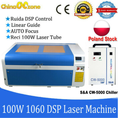RUIDA DSP 1060 100W CO2 Laserschneidmaschine Autofocus Royal Axis CW-5000Chiller