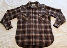 VTG 70s Pendleton Mens Large Wool Shirt High Grade Western Wear Pearl Snap READ